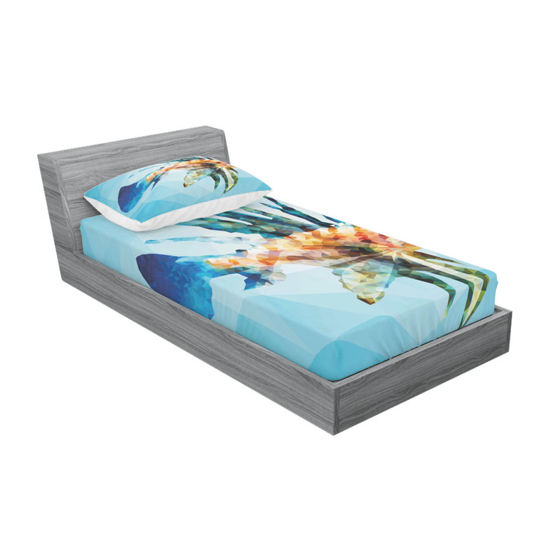 Microfiber Abstract Sheet Set, Twin Sheet Set with Fitted Sheet
