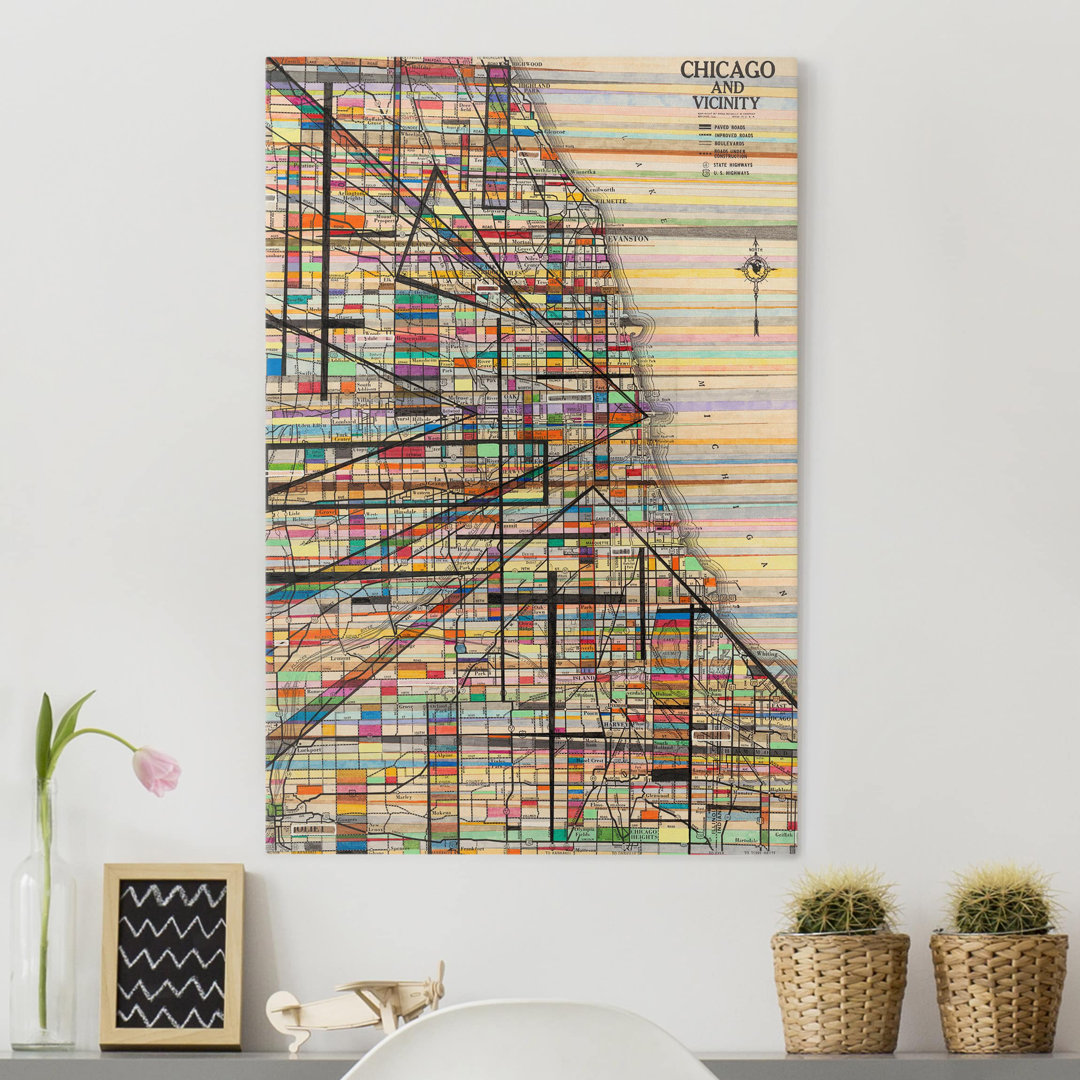 Leinwandbild Moderne Karte von Chicago