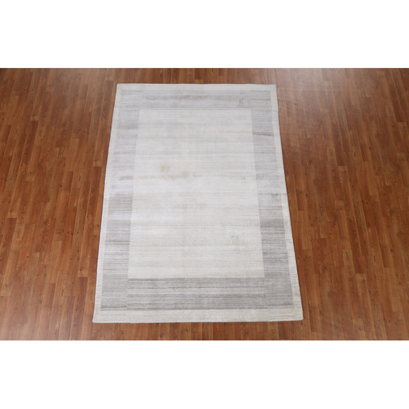 Tapis oriental à bordure à la main 5 x 8 Gabbeh