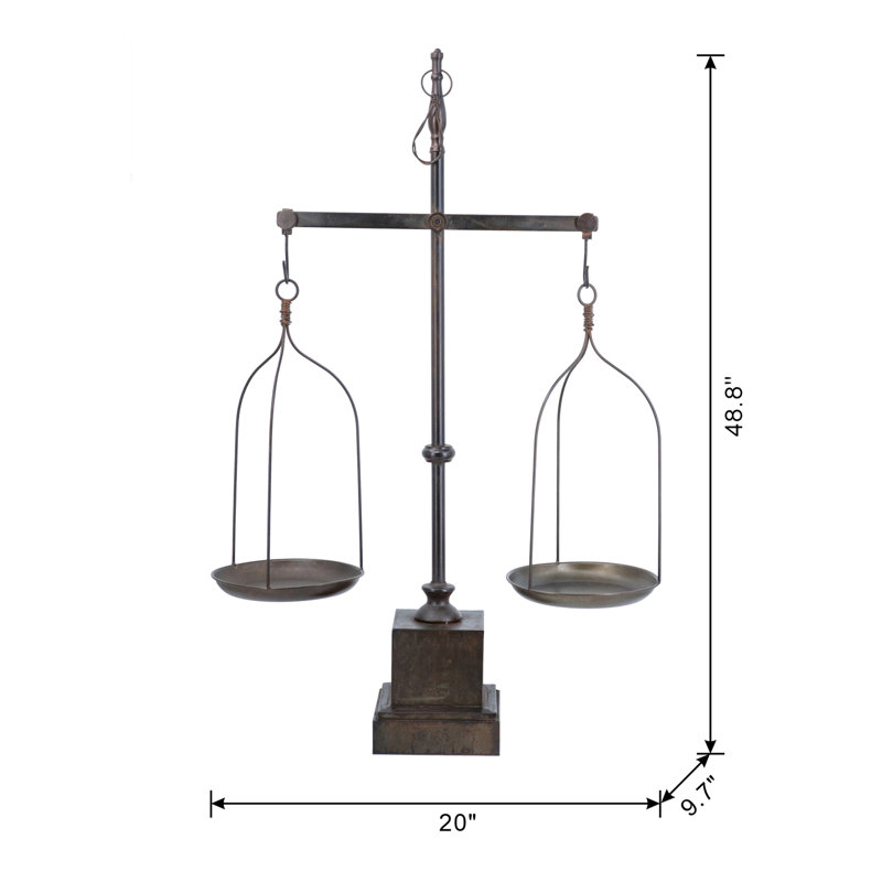 Iron Decorative Scale - 20" x 10" x 49" - Rusty