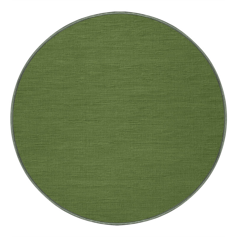 Tapis vert uni lavable à la machine, Rond 4 pi