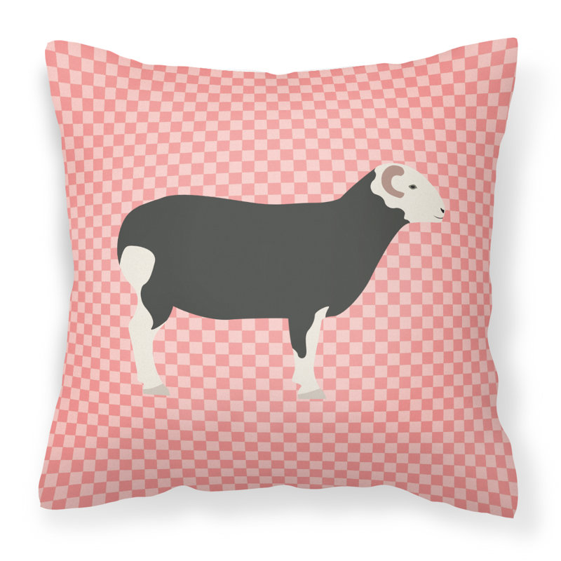 Coussin extérieur herwick ovin check, Rose, 18 po x 18 po