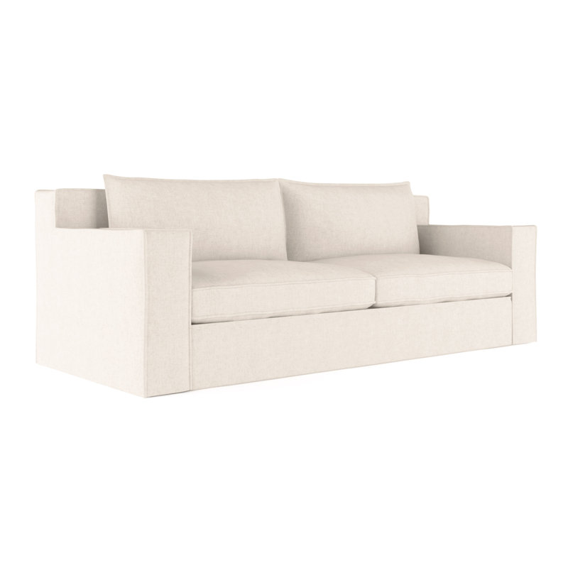 Causeuse Mulberry, Velours moelleux albâtre, H 33 po x l 72 po x p 45 po, Ébène
