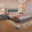 Ensemble de chambre à coucher 3 pièces, grand lit plateforme tapissier avec lumières DEL et deux tables de chevet - gris-1719317439