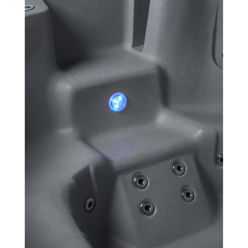 Balance Ultra 6-Person 40 Stainless Jet Hot Tub with True Stainless Heater, Ozone and Multi LED Lighting, Gray Granite