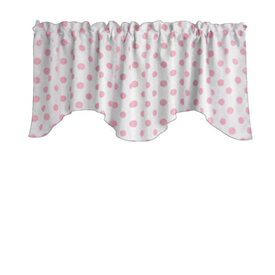 Cotton Blend Polka Dots Scalloped Window Pelmet
