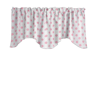 Cotton Blend Polka Dots Scalloped Window Valance