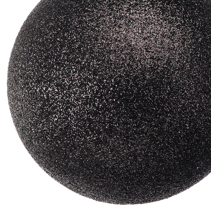 Boule scintillante en plastique incassable de 80 mm, Noir