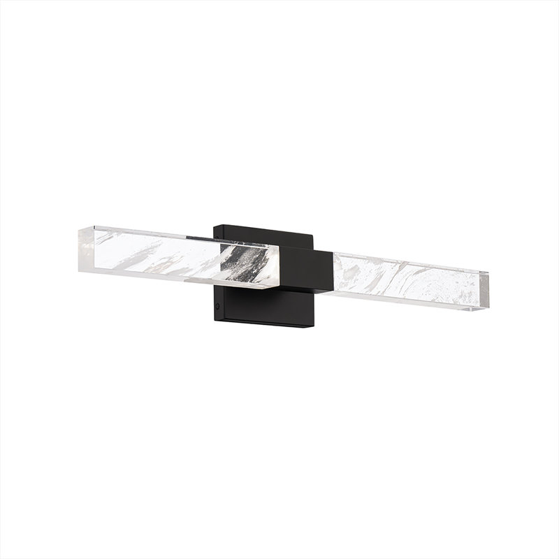 Baton 2 Light Crystal LED Wall Sconce, Black
