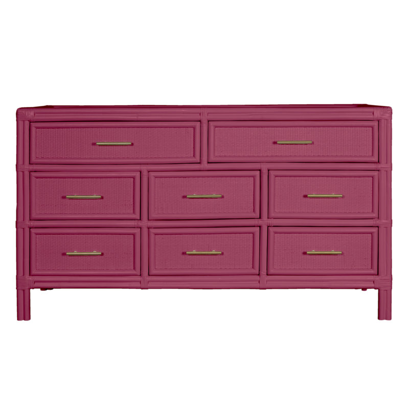 Aruba 8 - Drawer Dresser, Hot Pink