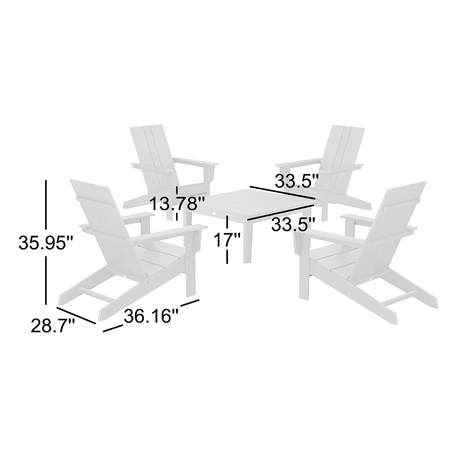 4-Person Patio Seating Group, Teak