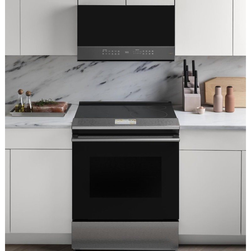 Café 30" 5.3 cu. ft. Smart Slide-in Electric Range with Convection, Induction Cooktop, and In-Oven Camera