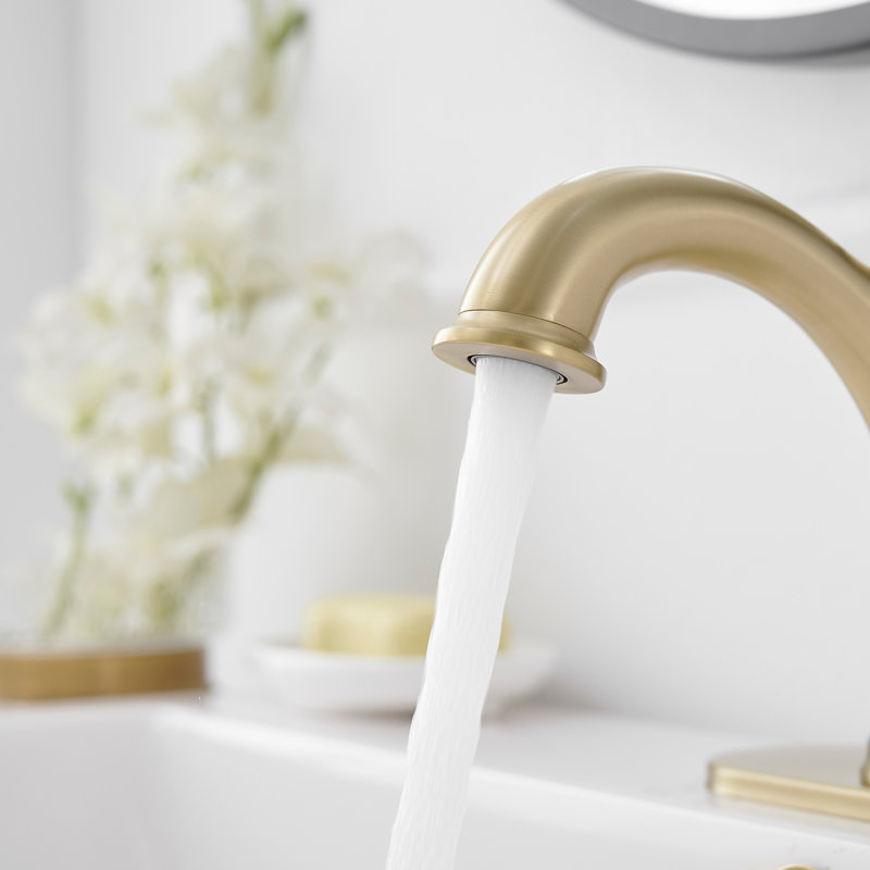 Single-handle Bathroom Faucet with Drain Assembly, Brushed Gold