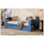 Grand lit de jour avec bureau amovible, tiroirs de rangement et table d'appoint hydraulique, bleu-129747077