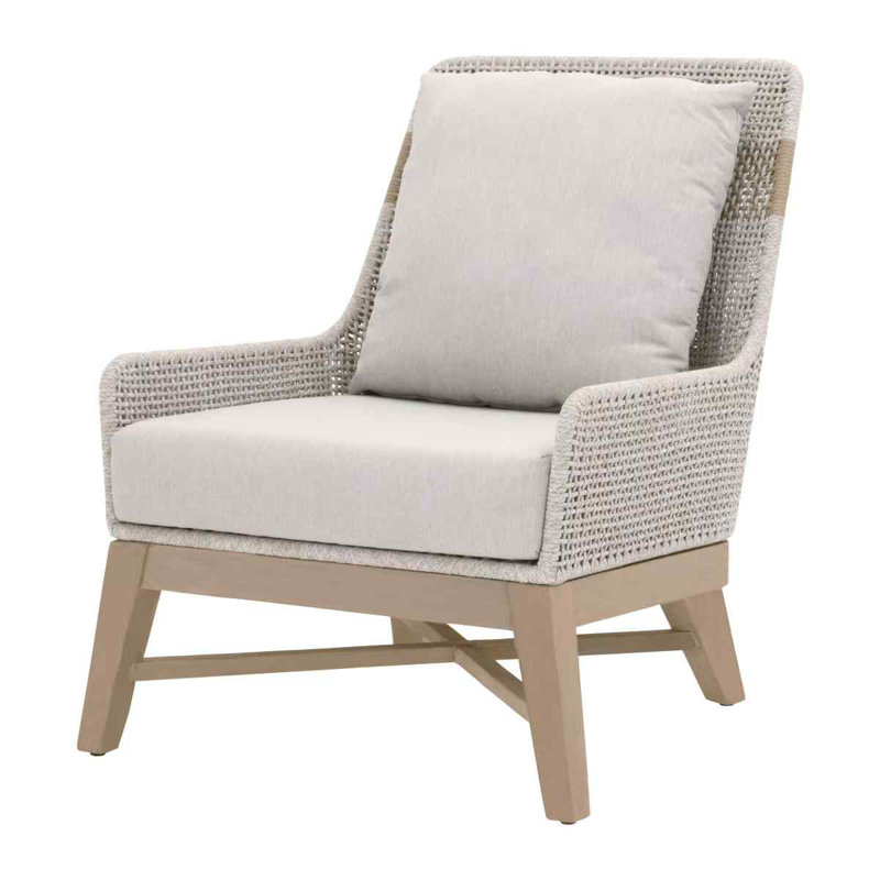 Fauteuil club d'extérieur en tapisserie et oléfine