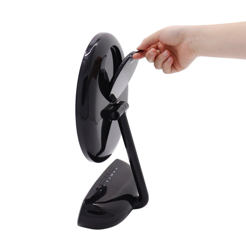 Miroir de maquillage rond Melody de 9 pouces avec haut-parleurs et capteur tactile, Noir