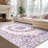 Washable Area Rug Pink Butterfly Soft Accent Carpet Vintage Inspired Distressed Low Pile for Living Room Dining Room Bedroom Den-968791562