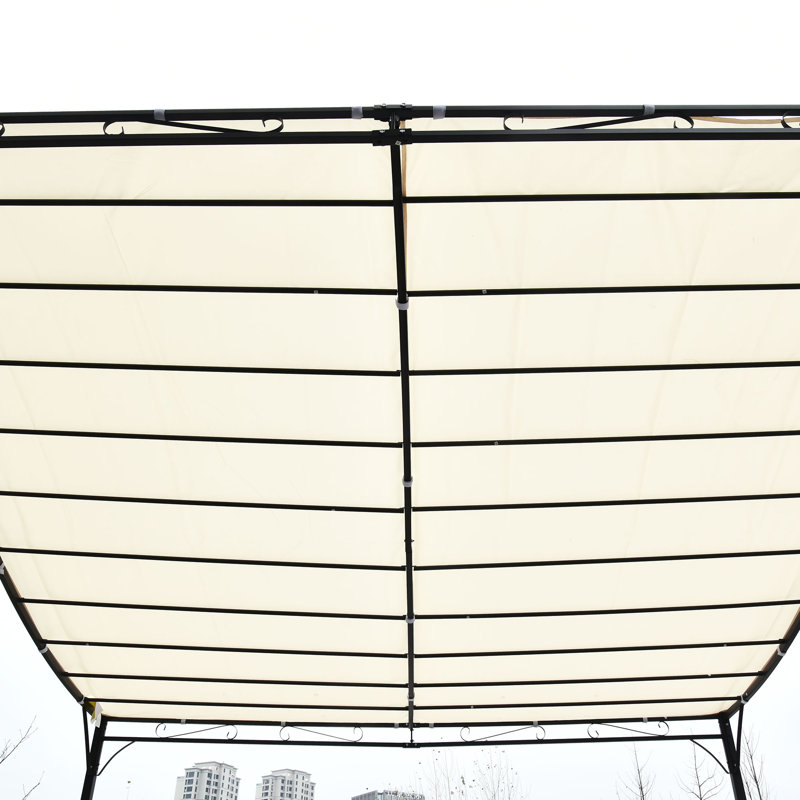 Pavillon de jardin extérieur en acier de 10 pi x 10 pi Outsunny, Crème