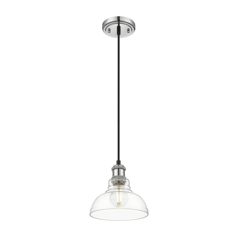 Searcy 1 - Light Schoolhouse Pendant, Clear, Chrome