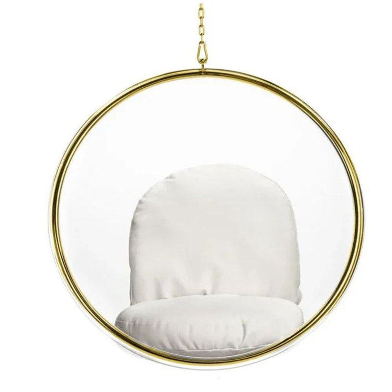 Wernick 1 Person Egg Chair, Off White/Gold
