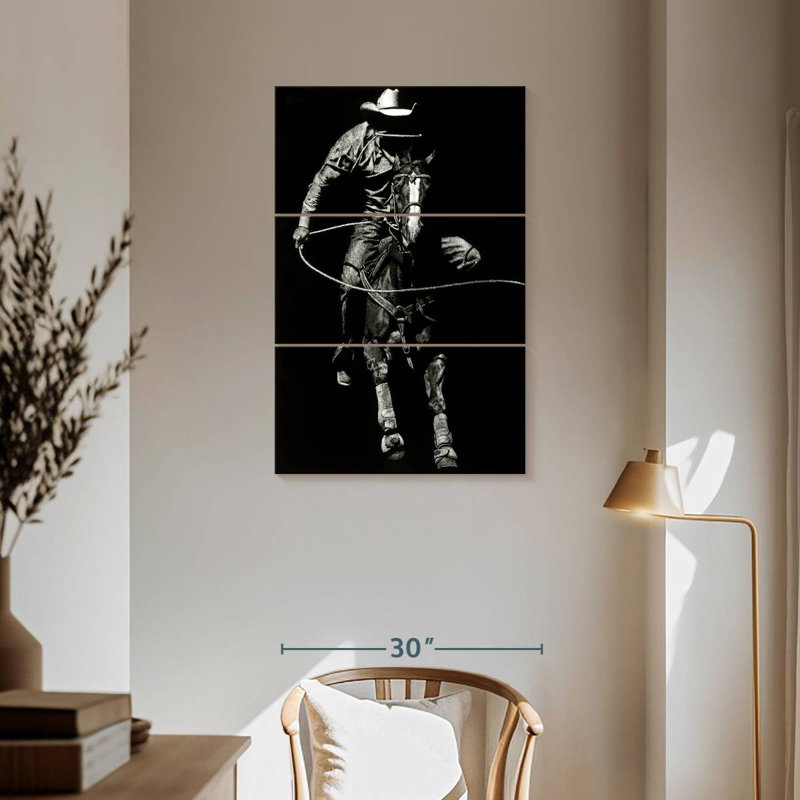 Lelar Scratchboard Rodeo VIII, 57" H x 36" W