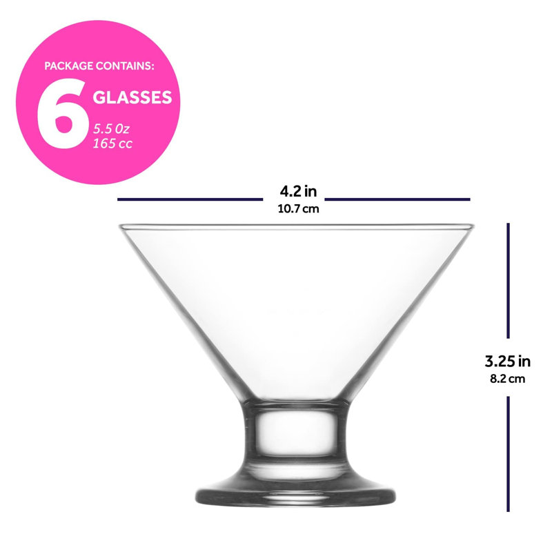 Verre, 5,5 oz sans pied Martini