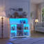 Wine Cabinet with RGB Lighting, Charging Station, 4 Removable Wine Racks (Exclude Refrigerator)-1174732078