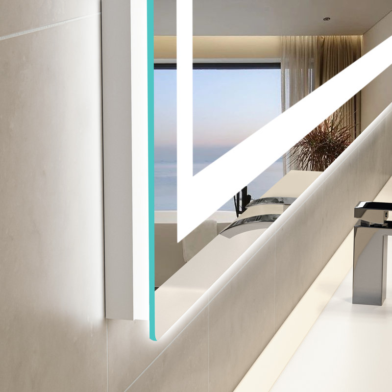 Keyshauna LED Bathroom Mirror with Frontlit and Backlit, 3 Colors Temperature & Dimmable Light Anti-fog Tempered Glass Bathroom Vanity Mirror