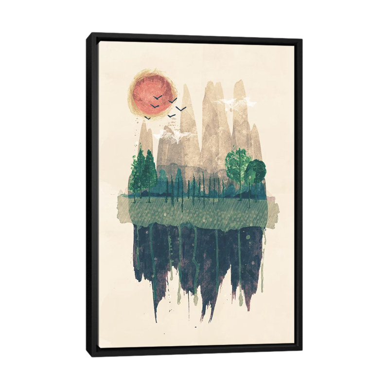 «Hinterland», reproduction d'art sur toile tendue, H 26 po x l 18 po x P 1,5 po, Toile avec cadre noir, Pas de tapis