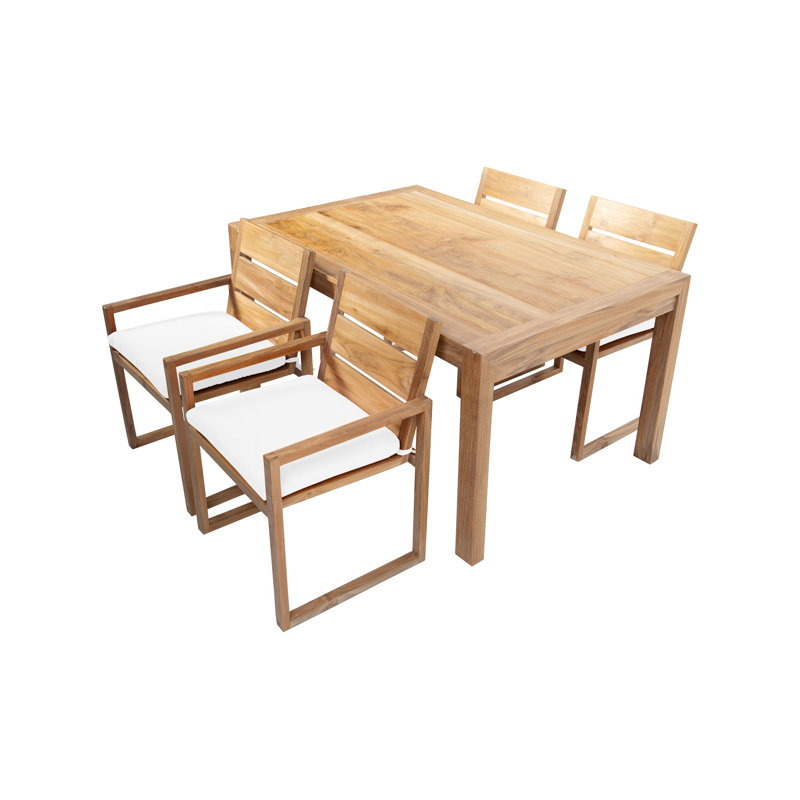 Kortnie 5 - Piece Solid Wood Dining Set, White