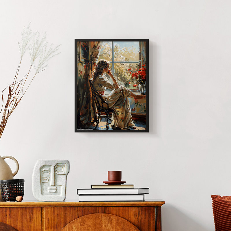 WOMEN Series CCCCXVII - reproduction encadrée de qualité supérieure - prête à être accrochée - aucun clou requis, Noir