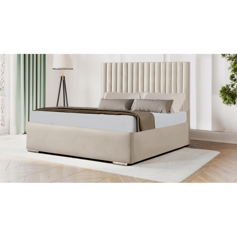 Angelys Upholstered Bed, Cream, Double (4'6)