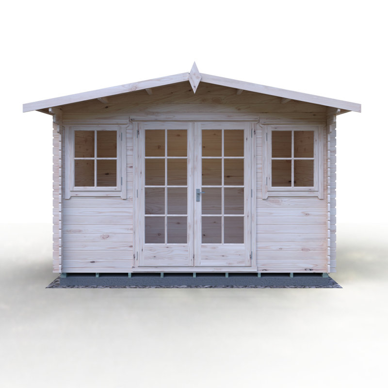 Clipstone 12 ft x 8 ft 28mm Log Cabin Installed Including Base