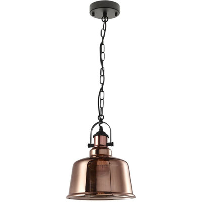 Lila 1 - Light Copper/Black Single Pendant