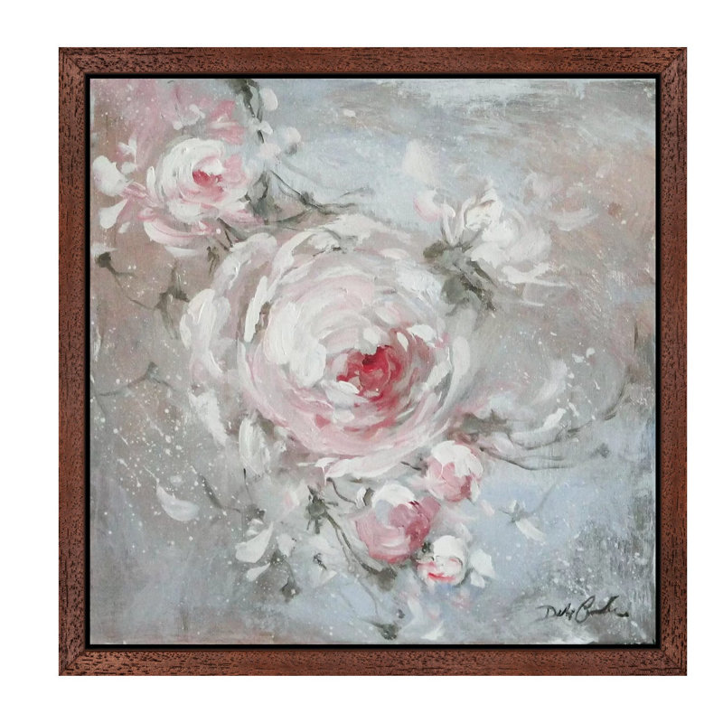 Blush I by Debi Coules - Painting on Canvas, 93.98 cm H x 93.98 cm W, Brown Framed