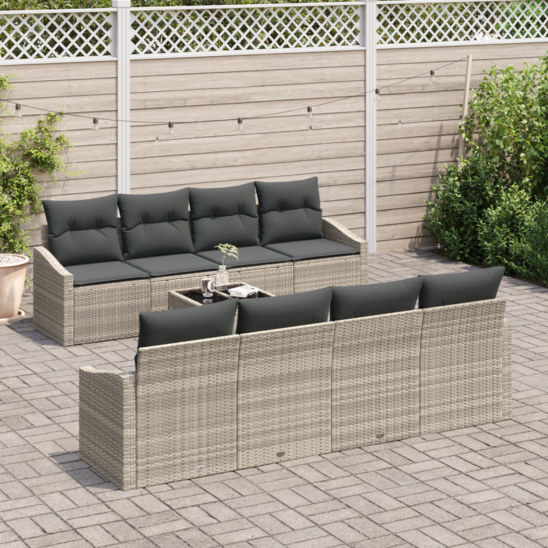 233cm Wide Patio Sofa with Cushions