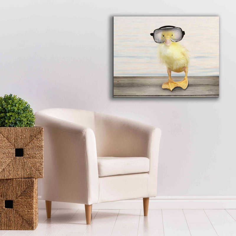 «Diving Duck» par Lori Deiter, art mural sur toile, H 26 po x l 34 po x P 1,5 po