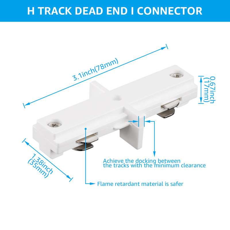 Connecteur de rail en forme de H à extrémité simple I, connecteur de coin à 3 fils, blanc, White
