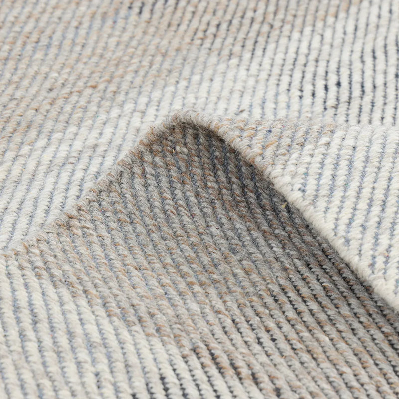 Carrie Hand Knotted Tencel Geometric Area Rug in Brown/Gray/White, Rectangle 5' x 8'