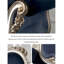 Chaise longue de chambre et de salon en velours sculpté et bois de bouleau français de qualité supérieure
