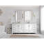 84 po X P 22 po D Malibu, meuble-lavabo à double cuve blanc avec 2 tablettes en quartz Calacatta Laza-88110429