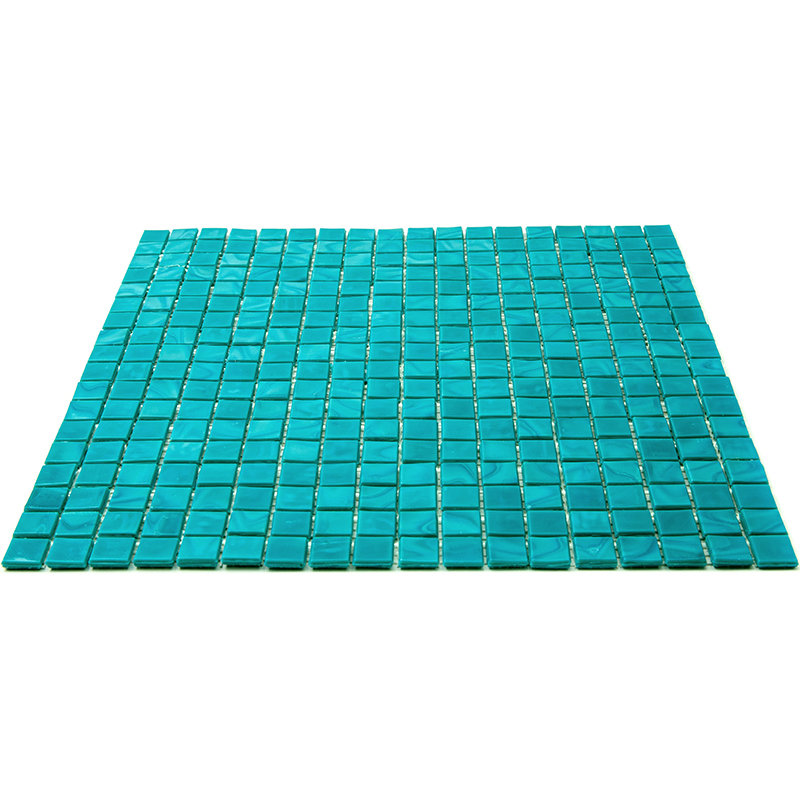 Skosh 0.6" x 0.6" Glass Grid Mosaic Wall & Floor Tile, Dark Blue/Green