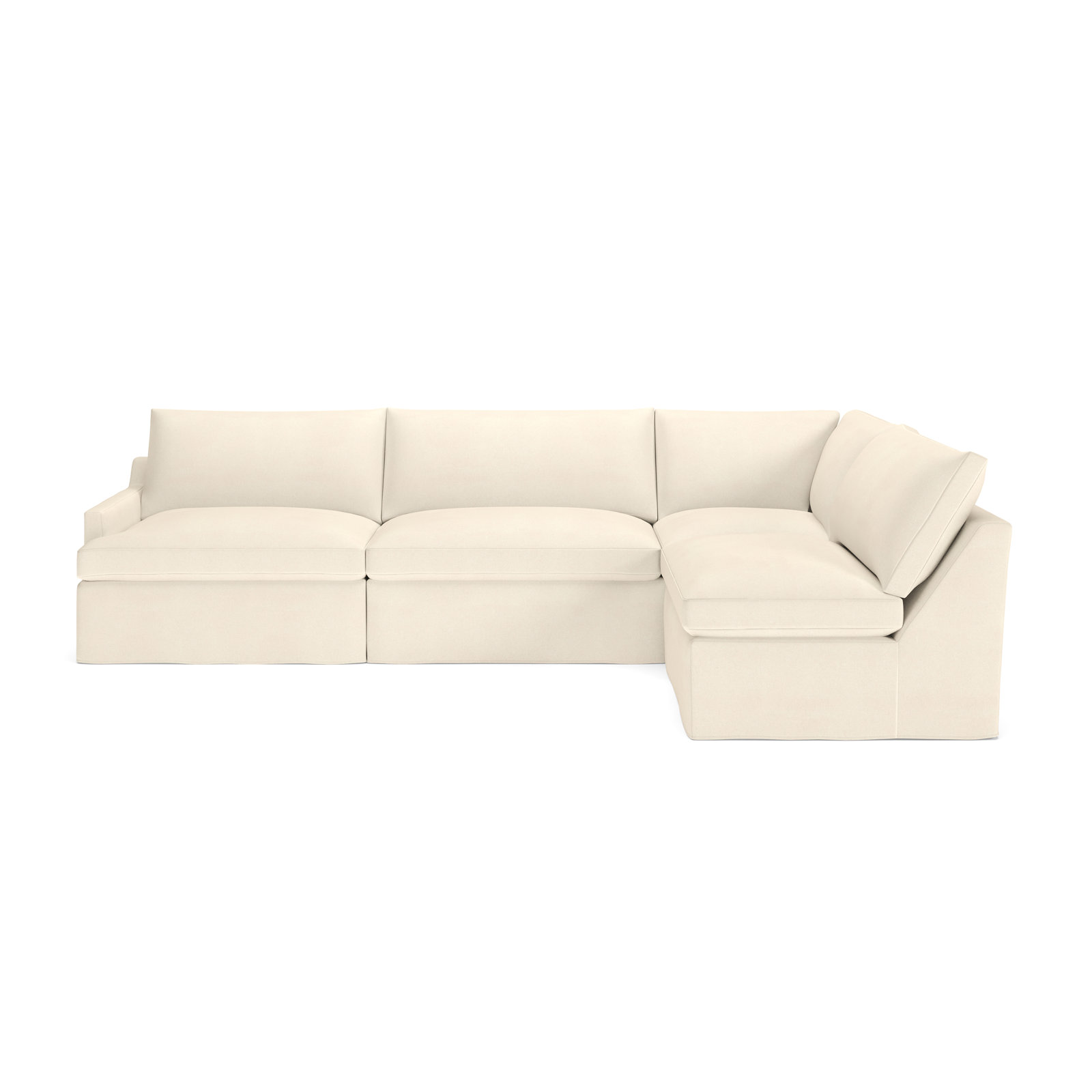 Wrenley 4-Piece Modular Sectional, Bayou Natural Canvas, Right Hand Facing