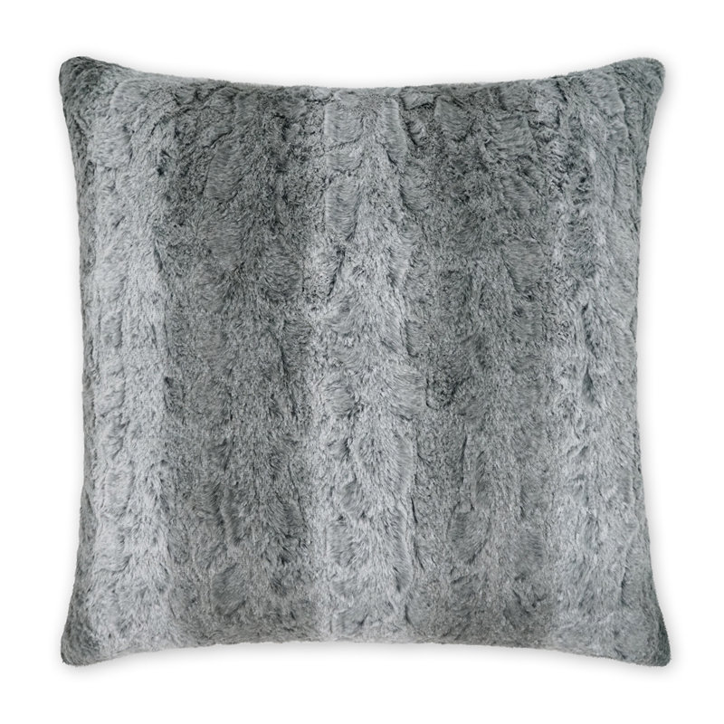 Juneau Pillow Cover & Insert, Charcoal, Square 24"