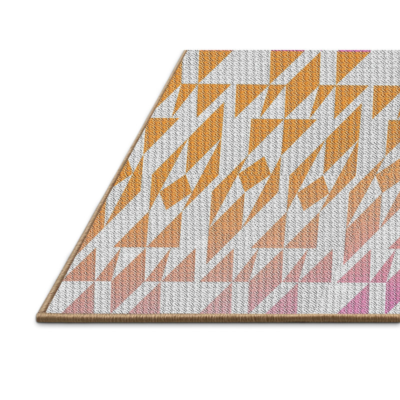Tapis orange à motif géométrique Kincer, Rectangle 5 pi x 7 pi