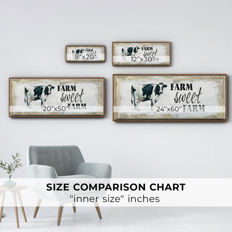 «Farm Sweet Farm», toile encadrée, H 12 po x l 30 po