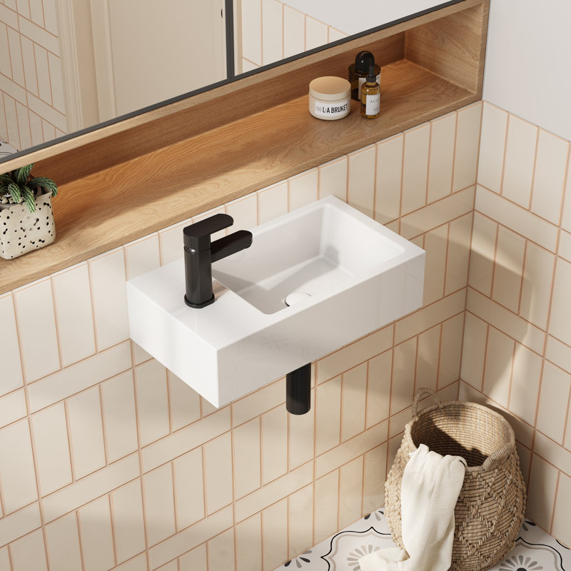 Lavabo de salle de bain mural HOROW, Gauche