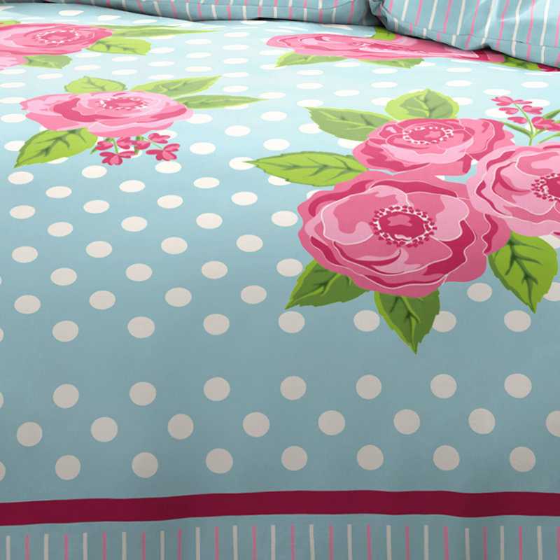 Cavato Floral Duvet Cover Set, Single, Red