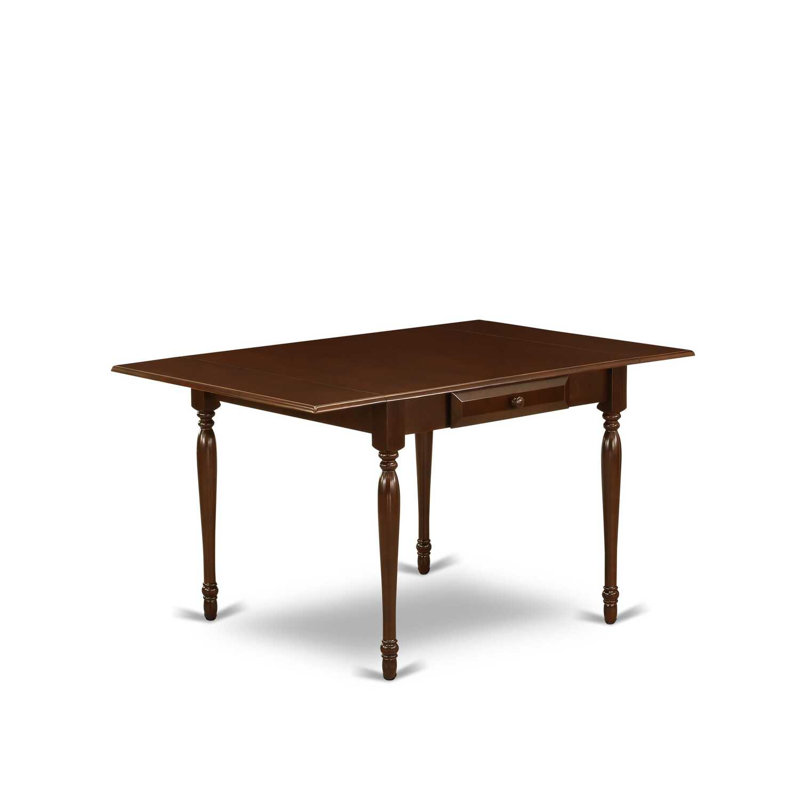 L'ensemble de meubles de salle à manger 3 pièces contient une table de salle à manger rectangulaire avec Dropleaf et 2 chaises parsons en tissu Dahlia, acajou