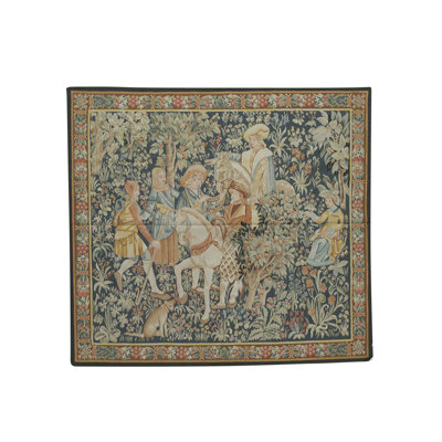 Tapis bleu et brun noué à la main de haute qualité